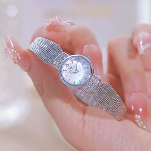 Armbandsur med lyxguld Silver Silver Rostfritt stål Kvinnor Watches Elegant Watch for Womens Casual Dress Ladies Female Clock