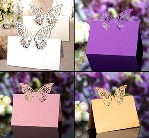 Wedding Invitations 50pcslot Laser Cut Butterfly Table Name Cards Place Cards Guest Names Mark Party Decoration Favors ZZ