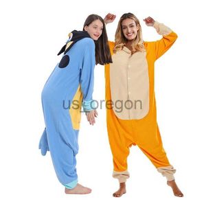 Adult Blue Dog Kigurumi Onesie | Cartoon Cosplay Pajama Costume for Christmas Halloween Party | Cozy Animal Jumpsuit