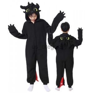 Hemkläder svarta vita barn kigurumi onesie vuxna kvinnor män djur pyjamas halloween kostymer cosplay jumpsuit julklapp x0902