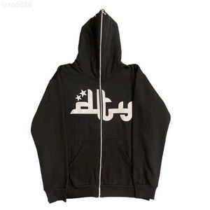 Хэллоуин мужские толстовины Y2K Полный Zip Up Hoodie Men Men Осень Зимние готические страза