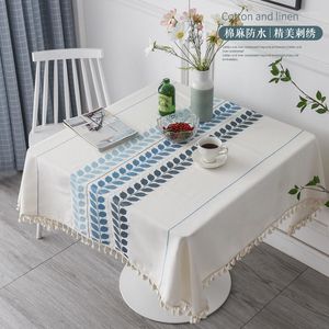 Table Cloth Square Tablecloth Waterproof Anti Scalding And Non Washing Tea Cotton Linen