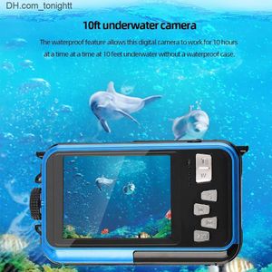 Filmadoras 10FT Underwater 1080P FHD Câmera Digital Anti-shake 2.7 Polegadas TFT LCD Tela Self-Timer para Snorkeling Férias Q230831