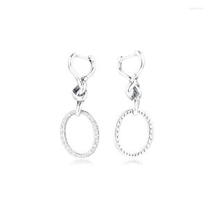 Dangle Earrings Knotted Heart 925 Sterling Silver Jewelry For Woman Make Up Fashion Female Party Wholesale