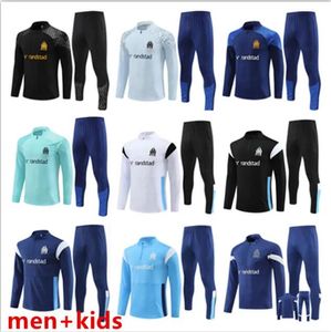 23 24 Marseille Männer Kinder Trainingsanzug Fußballjacke Sets Survêtement 2023 2024 Marsellas OM Maillot Fuß MILIK PAYET Fußballjacken Trainingsanzug Jogging