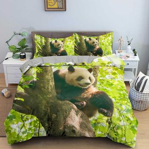 Conjuntos de cama panda conjunto de cama 3d impresso animal capa edredão gêmeo completo duplo supking tamanhos caso cama 2/3 pçs