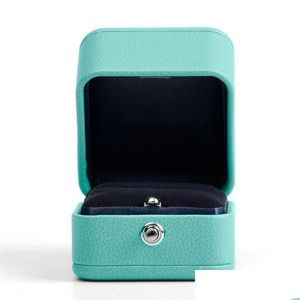 Jewelry Boxes Fanxi Blue Pu Leather Necklace Gift Box Packaging Ring Organizer T200808 Drop Delivery Packing Display Dhzuh