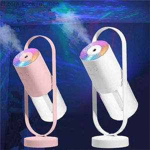 Luftbefeuchter, 360° drehbarer Luftbefeuchter, Aroma-Diffusor mit Nachtlicht, 200 ml, kühler Nebel für Schlafzimmer, Zuhause, Auto, Pflanzen, Luftreiniger, Mini-Luftbefeuchter Q230901