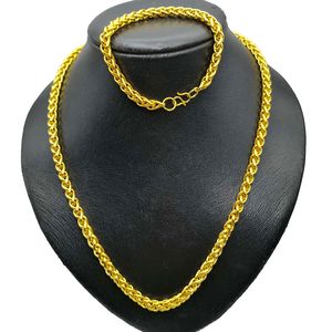 18k Gilded Necklace Man Tyrann Kölarmband Halsband Set 6mm Snake Bone Necklace 55cm