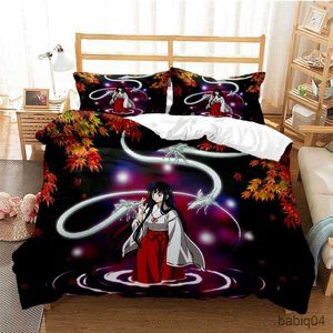 Постилочные наборы аниме -одеял по чехлам набор для кроватей, детские детские принцесса подарки девочки одноразмерные кровать R230901