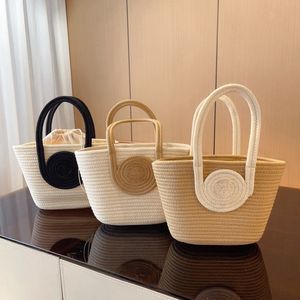 Top-Qualität Einkaufstasche Designer-Handtasche Mode Streifen Kontrast Gras gewebte Tasche Große gewebte Hand-Einkaufstasche Strandtasche Hochwertige Damen-Umhängetasche