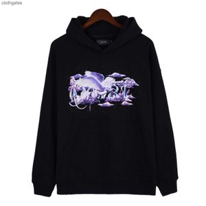 Hoodie fantasy tröjor hoodies amiirii herr modedesigner kläder 23SS Purple Script Logo Black H0CD