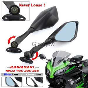 Motosiklet Aynaları Motosiklet Katlanır Ayarlanabilir Aynalar Kawasaki Ninja için Spor Bisiklet Arka Görünüm Aynası 300 Ex300 Ninja 400 250SL ZX6R ZX636 ZX6R X0901