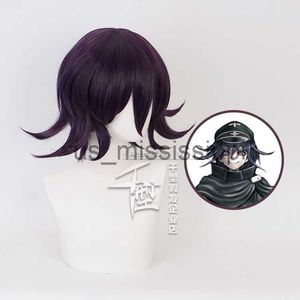 Cosplay peruki Danganronpa v3 zabijanie harmonii ouma kokichi krótka peruka cosplay kostium Dangan ronpa syntetyczne włosy Halloweenowe imprezowe peruki x0901