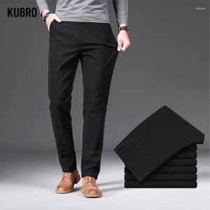 Herrbyxor kubro 2023 Spring Autumn Fashion Business Casual Long Suit Pant Male Elastic Straight Formal Trousers Plus Size