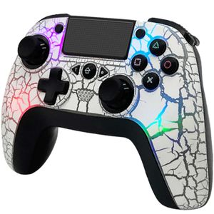 Game Controllers Joysticks Q600 Wireless Controller for Wireless Remote Gamepad with Unique Cracked Design/8 Adjustable LED Colors/Programmable Back B HKD230901
