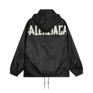 Balencigaly Men's Plus Size Outerwear Coats Mensece Top Hooded Jacket学生カジュアルなFLES服ユニセックスフーディーズコーティングパーカー