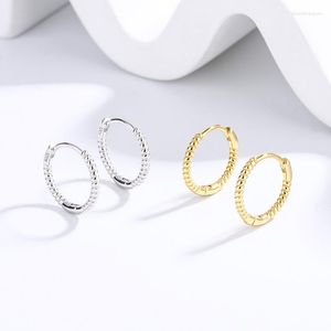 Stud Earrings S925 Sterling Silver Small Fried Dough Twists Round Ear Buckles Basic Earbone Nails Earhole For Men And Women