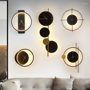 Wandleuchte, moderne einfache Uhr, LED, kreatives Wohnzimmer, Café, Beleuchtungsausrüstung, nordischer Retro-Industriestil, Design, Dekoration