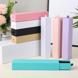 Jewelry Pouches 5 Pcs Colorful Long Drawer Necklace Watch Organizers Storage Cardboard Gift Box For Women Packaging Supplies Wholesale