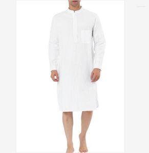 Ethnic Clothing Men Muslim Islamic Kaftan Saudi Arabia Solid Color O Neck Short Sleeve Fashion Jubba Thobe Dubai Middle East Robes