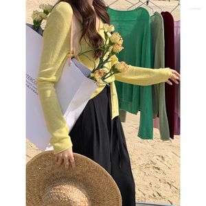 Kadın Örgü Kadın Kazak Hırka Sonbahar/Kış V Boyun Dikay Düz Renk Tek Göğüslü Bayan Giyim Damlası Satış GMFSW525A