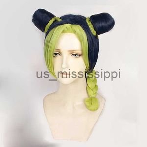 코스프레 가발 jolyne cujoh kujo cosplay 가발 Jojo Bizarre Adventure Cosplay 애니메이션 난방 합성 헤어 가발 가발 캡 x0901