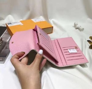 New Top quality with box real leather multicolor coin purse long wallet Card holder classic zipper pocket M58108