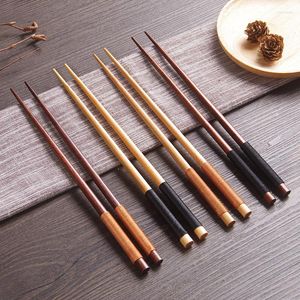 Pałeczki 5pcs/działka ręcznie robione japońskie naturalne kasztanowe drewniane sushi sushi wartość prezent chińska linia krawata