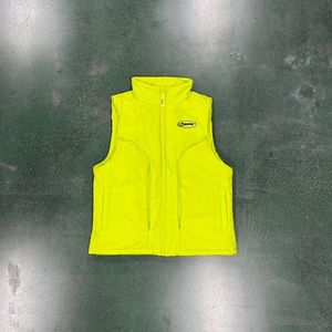 Trapstar fluorescerande gul amerikansk Waistcoat ner Vest Autumn Winter Loose Fashion Brand Casual Vest Bread Jacket Cotton Jacket Men Plus Size Outerwear XSSMLXL