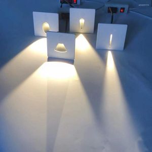 Lâmpada de parede ao ar livre à prova dwaterproof água nightlight 3w recesso pé luz para casa jardim el corredor passo escada quintal varanda corredor