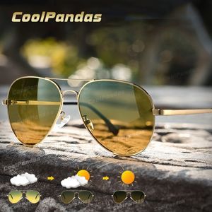 Mode Sonnenbrillen Rahmen P ochrome Männer Polarisierte Luftfahrt Tag Nacht Vision Gläser für Fahren Frauen Anti UV Goggle de sol masculino 230831