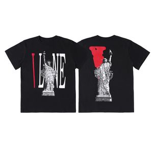 2023 INS Tendenze Marca High Street T-shirt da uomo Lettera V da donna Statua della Libertà Stampato 100% cotone Manica corta Hip Hop T Shirt Allentato Casual Manica corta Tee