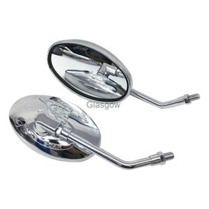 Motorcycle Mirrors Universal Motorcycle Oval Chrome Rearview Mirrors 10MM Motorbike Side Mirror FOR Yamaha xt 600 virago 125 535 1100 vmax 1200 x0901 x0902