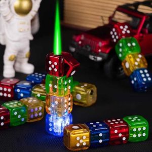 Creative Mini Rotary Personality Colorful Flash Fun Jet Green Flame Butane No Gas Lighter Smoking Accessories Gadgets för män DM3F