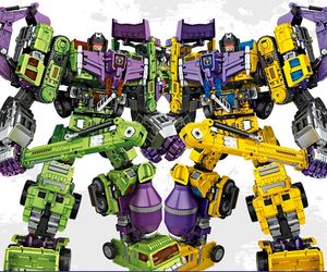 NBK Devastator Dönüşüm Oyuncakları 6 In1 Figür Transformater Gurastatör Kamyonu Exkavatör Kamyonları Model Kit Monster Jam Kamyonları Roboter Kinder Noel Hediyeleri