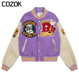 Erkek Ceketler Amerikan Vintage Beyzbol Ceket Erkekler için Patchwork Mektubu Nakış Bombacı Hip Hop Sonbahar Varsity Outwear Unisex 2023 230831