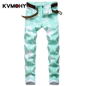 Skinny Jeans Pants for Men Cotton Skinny Printed Denim Jean Man Nightclubs Singers European Style Mens Clothing X0621253V