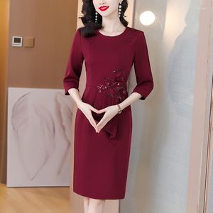 Casual Dresses Women Red Silk Satin Luxury Prom Dress Summer Short Sleeve Chic Diamond 2023 Long Evening Party Elegant Wedding Robe