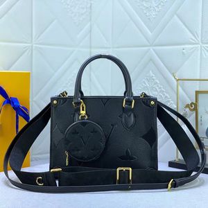 Luxury totes designer bag womens handbags Onthego tote bag purse Crossbody bag flower ladies Embossed Leather designer shoulder bag shopping bags handbag dhgate