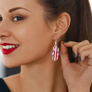 Brincos de garanhão 1 par bandeira americana couro estrela de cinco pontas moda jóias listra lágrima declaração dia da independência