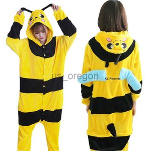 Adulto Anime Kigurumi Onesies Cosplay Bee Traje para Mulheres Animal Honeybee Onepieces Pijamas Cartoon Fleece Macacões Pijamas X0902