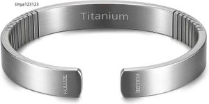 KULUZE 100% Titanium Spring Elastic Sports Bracelet Men's and Women's Fashion Opening Bracelet Women's/Men's Unisex
