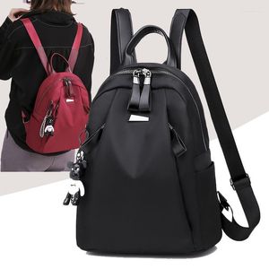 Okul çantaları oxford su geçirmez kumaş bayanlar günlük seyahat siyah arka paketi orta boy hırsızlık önleyici cep bagajı kadınlar için sırt çantası