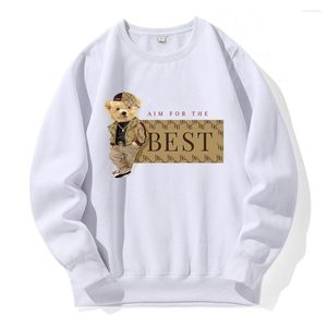 Men's Hoodies My Attitude Aim For The Forever Cool Teddy Bear Men Fleece Warm Hoodie Loose Casual Sweatshirt Retro Classic Hooded