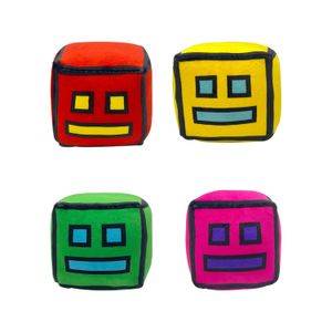 Yortoob Geometry Dash Plush Square 던지기 베개 다채로운 장난감 가정 장식