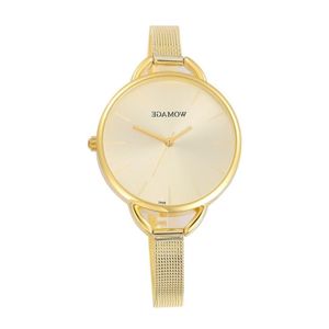 Zegarek mody kwarc ze stali nierdzewnym Orologio Gold Glass Ruch Ladies Pasp Stal zegarki Di Lusso Watch Gold ffjnw