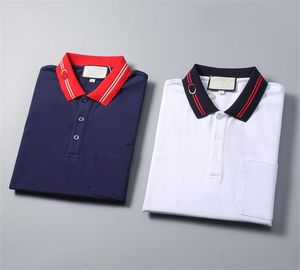 2023 maglia POLO da uomo autunno risvolto maglione a maniche corte a righe contrasto ampia camicia mezza manica.M-3XL