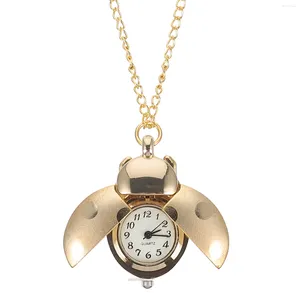 Pocket Watches Watch Clothing Accessories Decorative Beetle Shaped Chained Design Silver Dainty Necklace