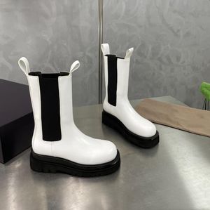 Mais recentes botas femininas sola grossa cabeça redonda rendas até material de couro formal casual banquete trabalho festa combinando tamanho 34-41 + caixa